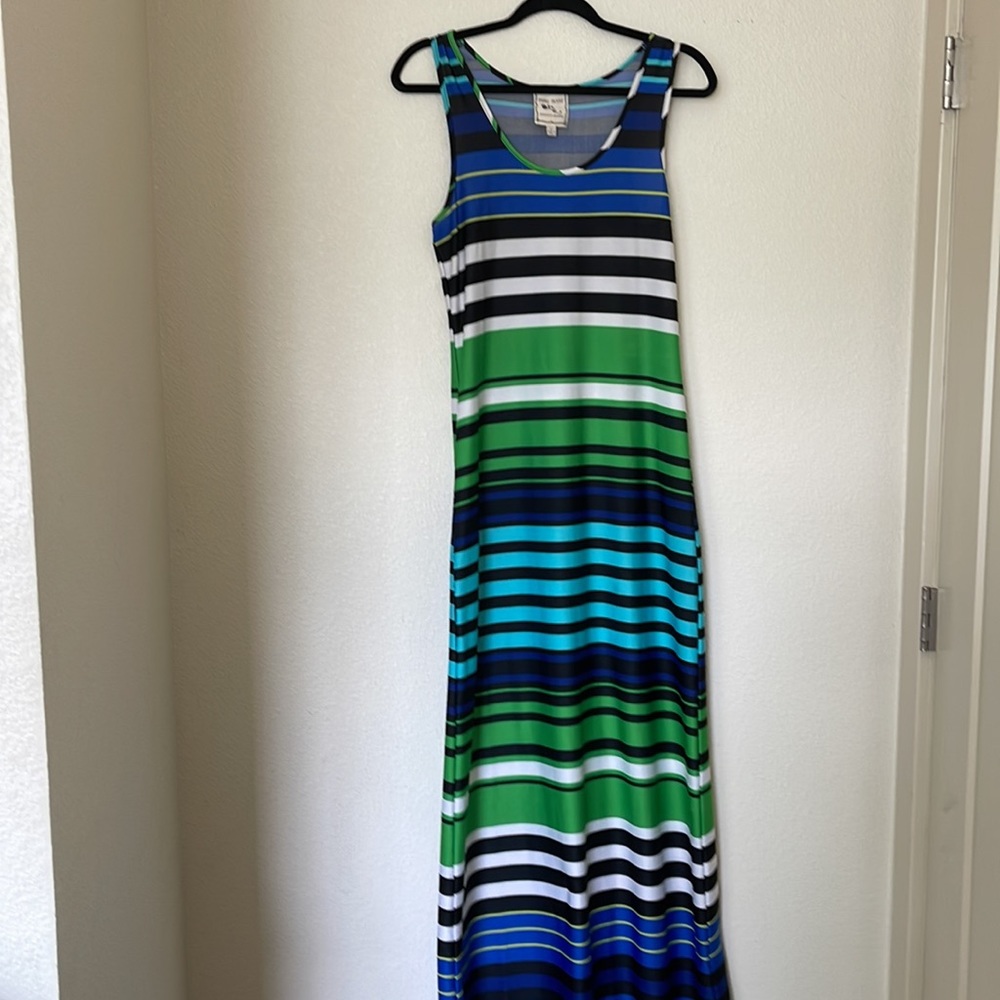 Multicolor Stripe Maxi Tank dress Size L